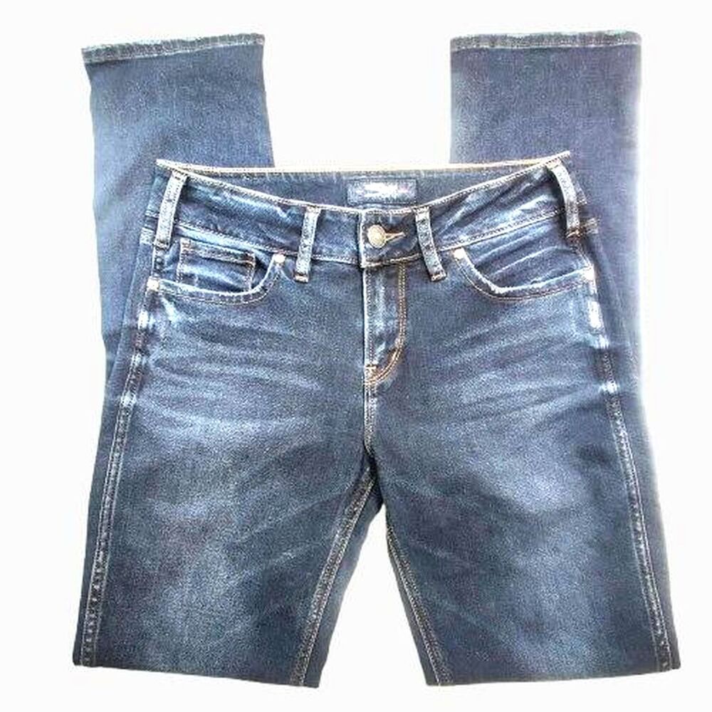 Silver Jeans Co Elyse Straight Jeans Womens W28 L32 Dark Wash Stretch Denim
